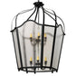 Meyda Lighting Citadel 42" 12-Light Textured Black Pendant Light With Clear Rainstone Idalight Shade Glass