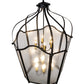 Meyda Lighting Citadel 42" 12-Light Textured Black Pendant Light With Clear Rainstone Idalight Shade Glass