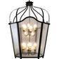 Meyda Lighting Citadel 42" 12-Light Textured Black Pendant Light With Clear Rainstone Idalight Shade Glass