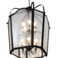 Meyda Lighting Citadel 42" 12-Light Textured Black Pendant Light With Clear Rainstone Idalight Shade Glass