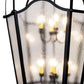 Meyda Lighting Citadel 42" 12-Light Textured Black Pendant Light With Clear Rainstone Idalight Shade Glass