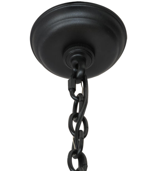 Meyda Lighting Citadel 42" 12-Light Textured Black Pendant Light With Clear Rainstone Idalight Shade Glass