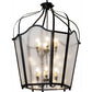 Meyda Lighting Citadel 42" 12-Light Textured Black Pendant Light With Clear Rainstone Idalight Shade Glass