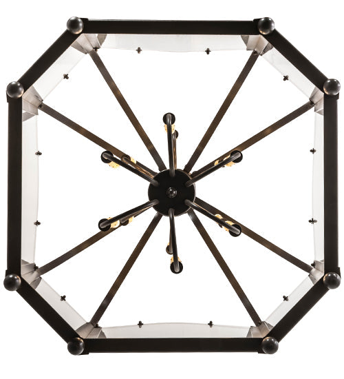 Meyda Lighting Citadel 42" 12-Light Timeless Bronze Pendant Light With Clear Crystal Idalight Shade Glass