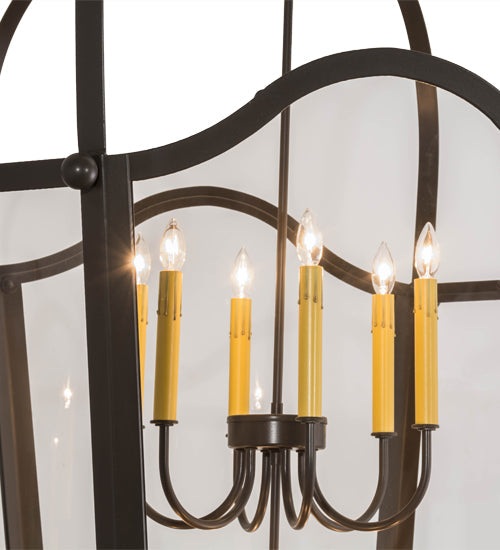 Meyda Lighting Citadel 42" 12-Light Timeless Bronze Pendant Light With Clear Crystal Idalight Shade Glass