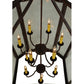 Meyda Lighting Citadel 43" 12-Light Rusty Nail Textured Pendant Light With Clear Seeded Shade Glass
