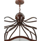 Meyda Lighting Citadel 43" 12-Light Rusty Nail Textured Pendant Light With Clear Seeded Shade Glass