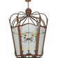 Meyda Lighting Citadel 43" 12-Light Rusty Nail Textured Pendant Light With Clear Seeded Shade Glass
