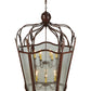 Meyda Lighting Citadel 43" 12-Light Rusty Nail Textured Pendant Light With Clear Seeded Shade Glass