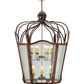 Meyda Lighting Citadel 43" 12-Light Rusty Nail Textured Pendant Light With Clear Seeded Shade Glass