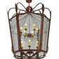 Meyda Lighting Citadel 43" 12-Light Rusty Nail Textured Pendant Light With Clear Seeded Shade Glass