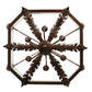 Meyda Lighting Citadel 43" 12-Light Rusty Nail Textured Pendant Light With Clear Seeded Shade Glass