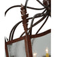 Meyda Lighting Citadel 43" 12-Light Rusty Nail Textured Pendant Light With Clear Seeded Shade Glass