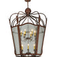 Meyda Lighting Citadel 43" 12-Light Rusty Nail Textured Pendant Light With Clear Seeded Shade Glass