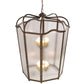 Meyda Lighting Citadel 46" 16-Light Organic Rust Pendant Light With Rainstone Idalight Shade Glass