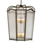 Meyda Lighting Citadel 46" 16-Light Organic Rust Pendant Light With Rainstone Idalight Shade Glass