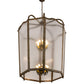 Meyda Lighting Citadel 46" 16-Light Organic Rust Pendant Light With Rainstone Idalight Shade Glass