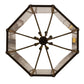Meyda Lighting Citadel 46" 16-Light Organic Rust Pendant Light With Rainstone Idalight Shade Glass