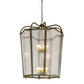 Meyda Lighting Citadel 46" 16-Light Organic Rust Pendant Light With Rainstone Idalight Shade Glass