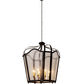 Meyda Lighting Citadel 48" 8-Light Costello Black Pendant Light With Clear Seeded Shade Glass