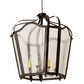 Meyda Lighting Citadel 48" 8-Light Costello Black Pendant Light With Clear Seeded Shade Glass