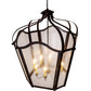 Meyda Lighting Citadel 48" 8-Light Costello Black Pendant Light With Clear Seeded Shade Glass