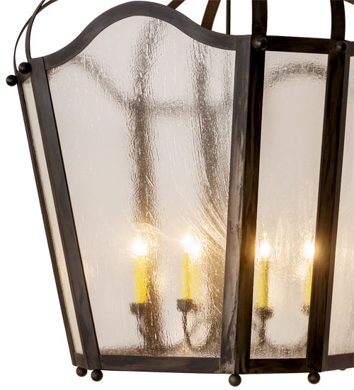 Meyda Lighting Citadel 48" 8-Light Costello Black Pendant Light With Clear Seeded Shade Glass