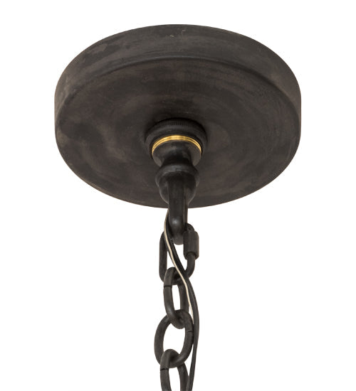 Meyda Lighting Citadel 48" 8-Light Costello Black Pendant Light With Clear Seeded Shade Glass