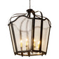 Meyda Lighting Citadel 48" 8-Light Costello Black Pendant Light With Clear Seeded Shade Glass