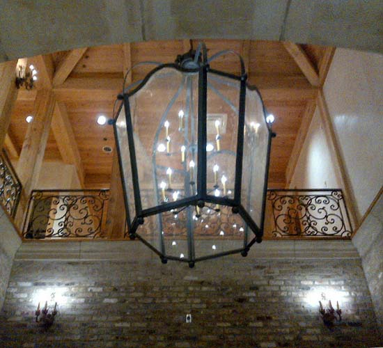 Meyda Lighting Citadel 69" 16-Light Blackened Pewter Pendant Light With Clear Crystal Idalight Shade
