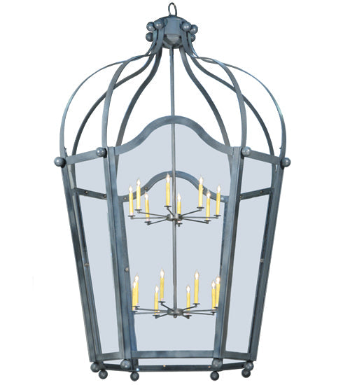 Meyda Lighting Citadel 69" 16-Light Blackened Pewter Pendant Light With Clear Crystal Idalight Shade