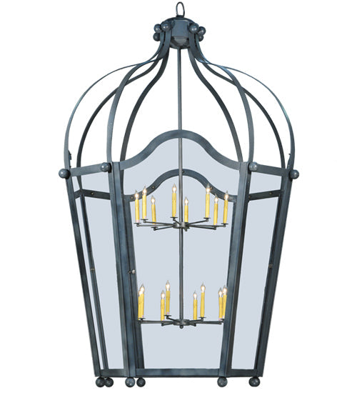 Meyda Lighting Citadel 69" 16-Light Blackened Pewter Pendant Light With Clear Crystal Idalight Shade
