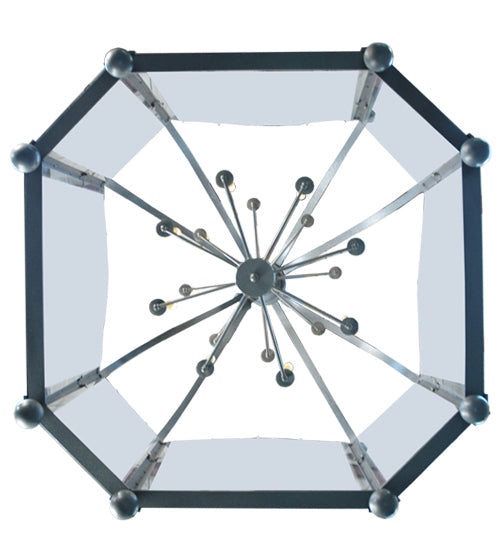 Meyda Lighting Citadel 69" 16-Light Blackened Pewter Pendant Light With Clear Crystal Idalight Shade