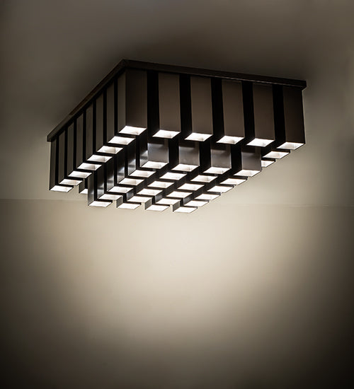 Meyda Lighting Cityscape Vista 35" 48-Light Rail Bronze Flush Mount Light