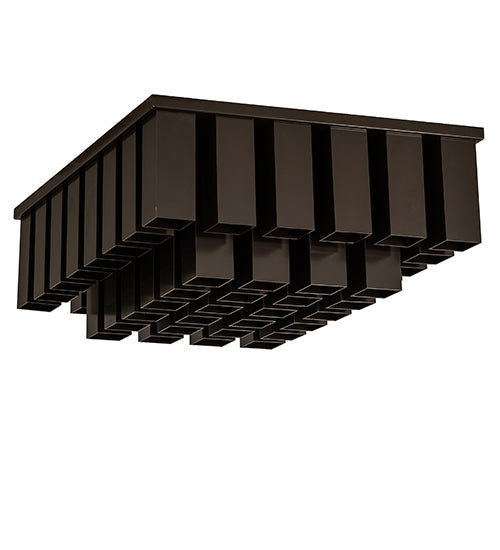 Meyda Lighting Cityscape Vista 35" 48-Light Rail Bronze Flush Mount Light