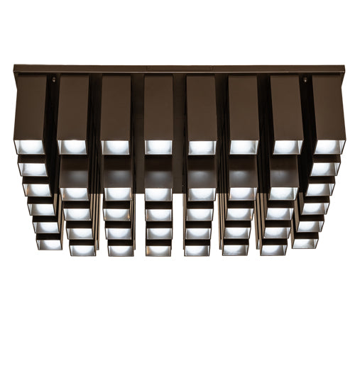Meyda Lighting Cityscape Vista 35" 48-Light Rail Bronze Flush Mount Light