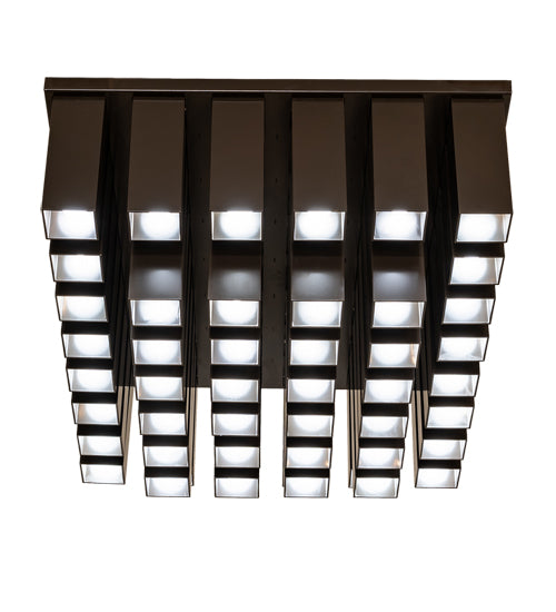 Meyda Lighting Cityscape Vista 35" 48-Light Rail Bronze Flush Mount Light