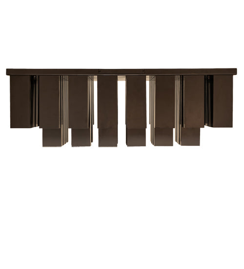 Meyda Lighting Cityscape Vista 35" 48-Light Rail Bronze Flush Mount Light