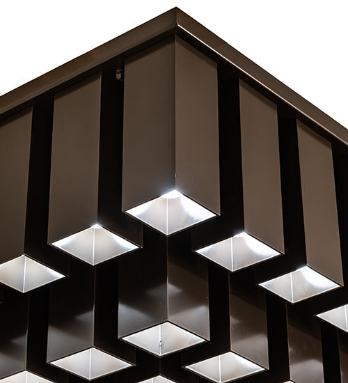 Meyda Lighting Cityscape Vista 35" 48-Light Rail Bronze Flush Mount Light