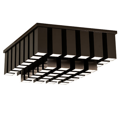 Meyda Lighting Cityscape Vista 35" 48-Light Rail Bronze Flush Mount Light