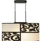 Meyda Lighting Clarabella 34" 4-Light Antique Iron Gate Pendant Light With White Statuario Idalight Shade Glass