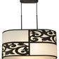 Meyda Lighting Clarabella 34" 4-Light Antique Iron Gate Pendant Light With White Statuario Idalight Shade Glass
