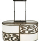 Meyda Lighting Clarabella 34" 4-Light Antique Iron Gate Pendant Light With White Statuario Idalight Shade Glass