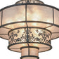 Meyda Lighting Clarabella 53" 16-Light Antique Iron Gate Pendant Light With Silver Mica Shade Glass