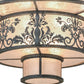 Meyda Lighting Clarabella 53" 16-Light Antique Iron Gate Pendant Light With Silver Mica Shade Glass