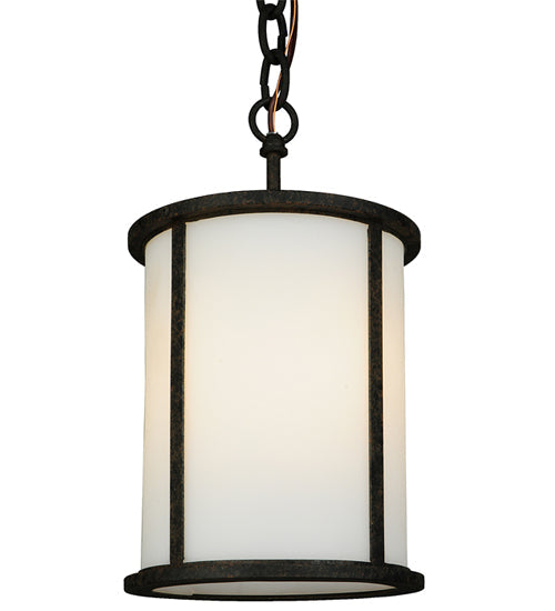 Meyda Lighting Clarabella 8" Coffee Bean Pendant Light With White Idalight Shade Glass