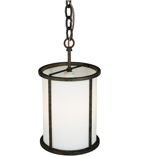 Meyda Lighting Clarabella 8" Coffee Bean Pendant Light With White Idalight Shade Glass