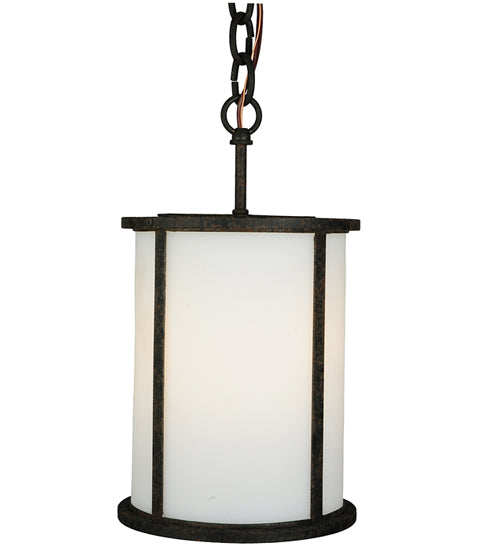 Meyda Lighting Clarabella 8" Coffee Bean Pendant Light With White Idalight Shade Glass
