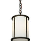 Meyda Lighting Clarabella 8" Coffee Bean Pendant Light With White Idalight Shade Glass