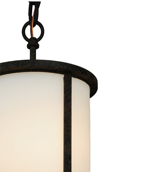 Meyda Lighting Clarabella 8" Coffee Bean Pendant Light With White Idalight Shade Glass